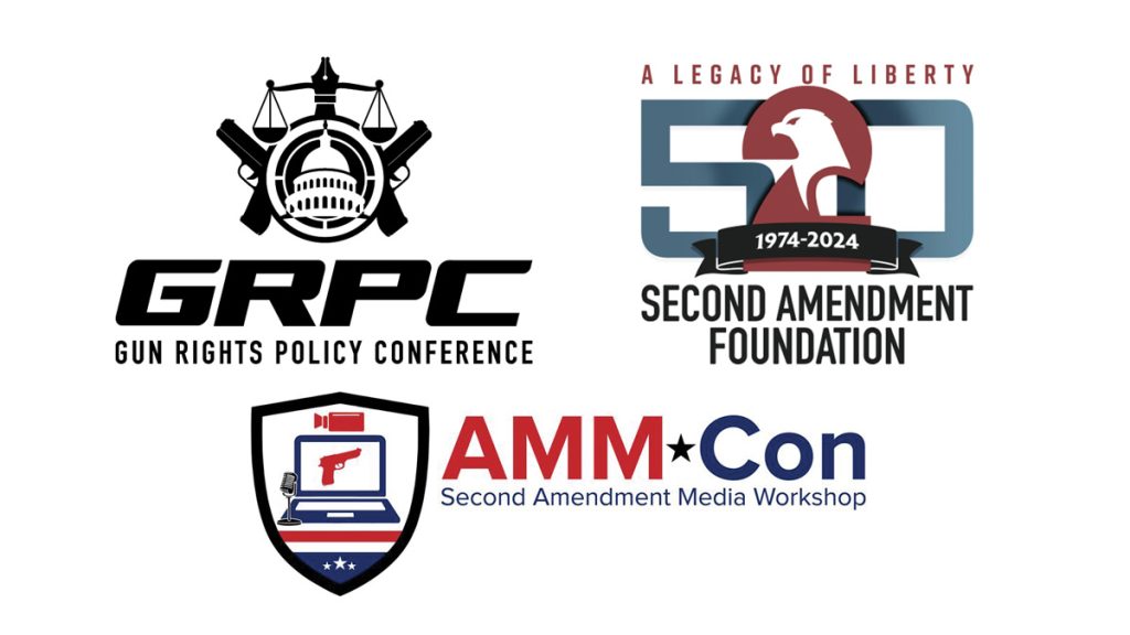 AMMcon, Gun Rights Policy Conference, and Second Amendment Foundation logos