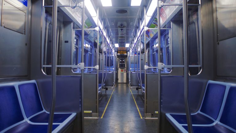 Interior of a Chicago train.