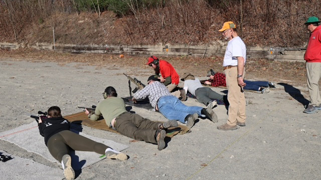 Appleseed trainees firing from the prone position. Photo courtesy of Brian McDonald.